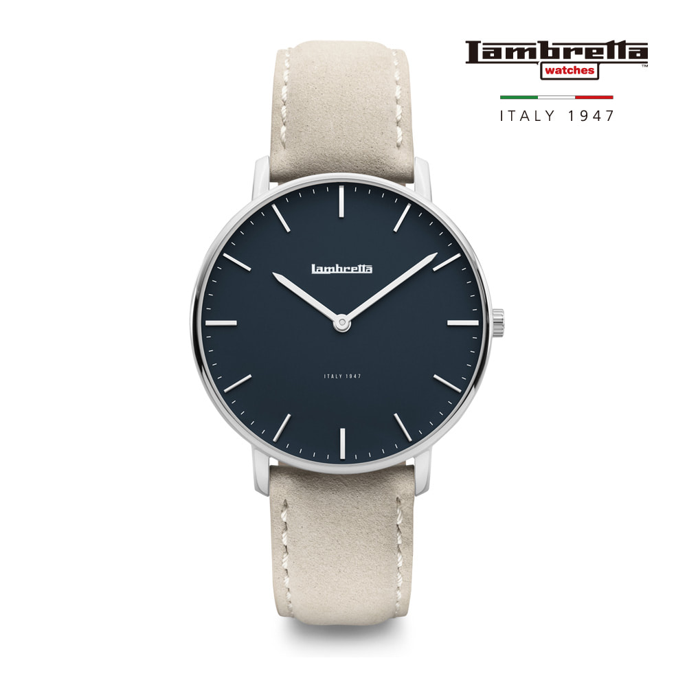 [Lambretta Watches] 람브레타 Classico 40 Silver Blue Suede Grey 남성시계
